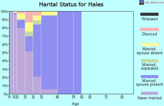 Twentynine Palms Base marital status for males