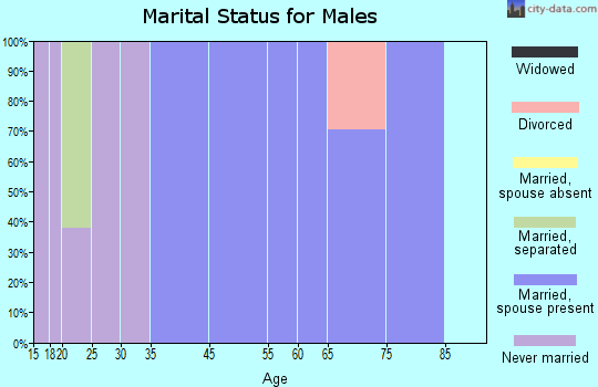 Valley Acres marital status for males