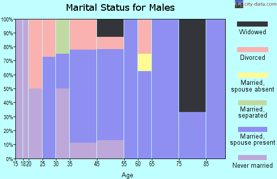 Coal Creek marital status for males
