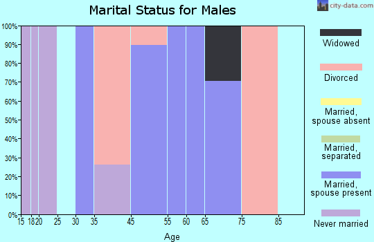 Downieville-Lawson-Dumont marital status for males