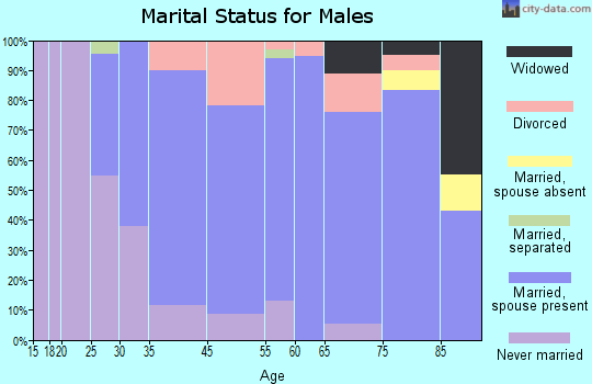 Glastonbury Center marital status for males