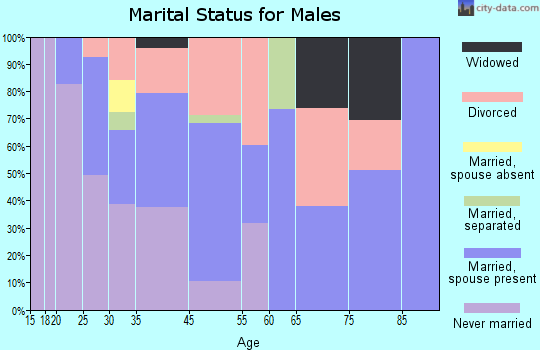 Jewett City marital status for males