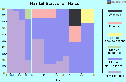 Mansfield Center marital status for males