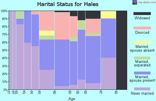 Delaware City marital status for males
