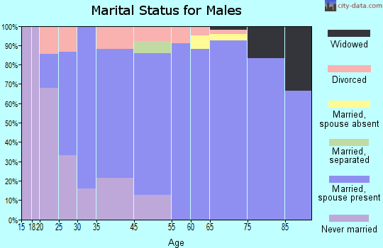 Ocean View marital status for males