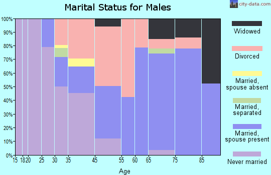 Bradenton Beach marital status for males