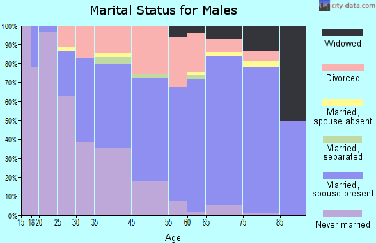 Cocoa Beach marital status for males