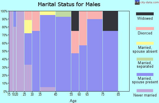 Crooked Lake Park marital status for males