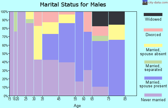 East Palatka marital status for males