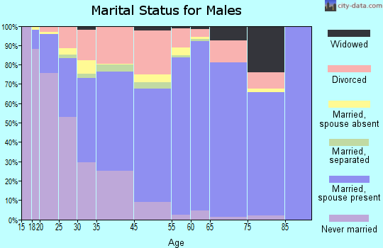 Fort Walton Beach marital status for males