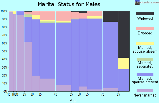Greater Northdale marital status for males