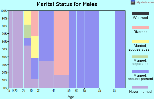 Gun Club Estates marital status for males