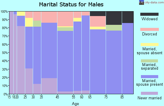 Pell City marital status for males