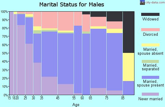 Jacksonville Beach marital status for males