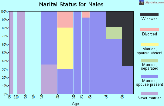Jupiter Inlet Colony marital status for males