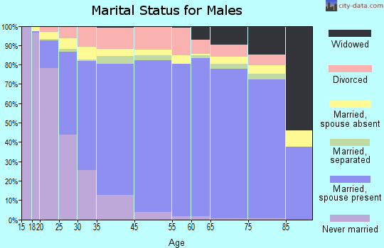 Kendale Lakes marital status for males