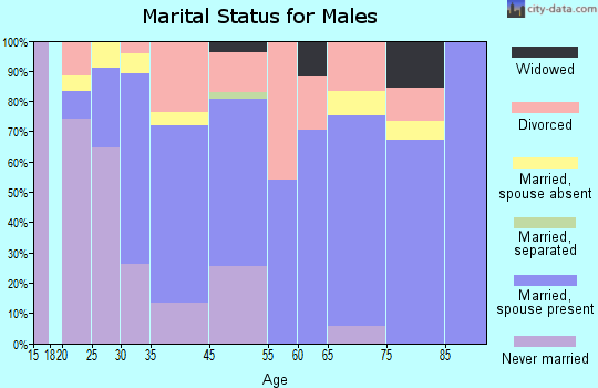 Kensington Park marital status for males