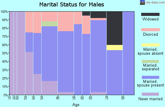 Melbourne Beach marital status for males