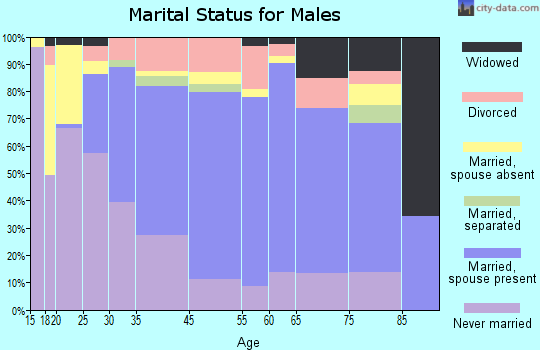 Miami Shores marital status for males