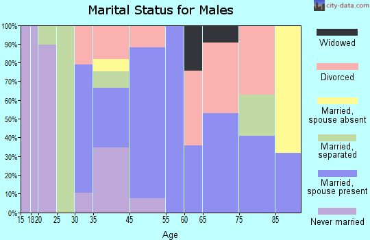 North Brooksville marital status for males