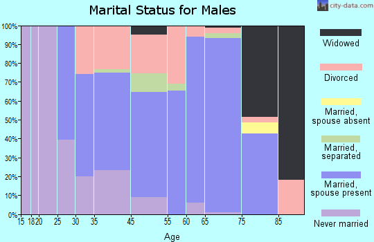 Oak Hill marital status for males