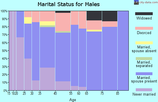Orange City marital status for males