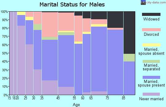 Ormond-By-The-Sea marital status for males