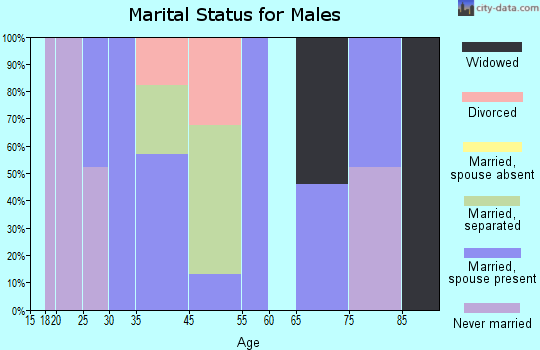 Pine Lakes marital status for males