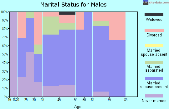 River Falls marital status for males