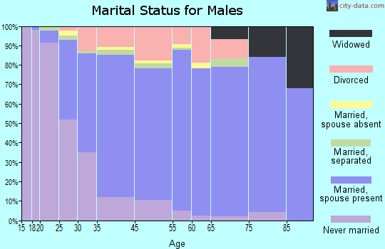 Temple Terrace marital status for males