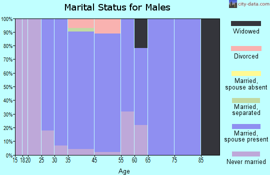 Three Oaks marital status for males