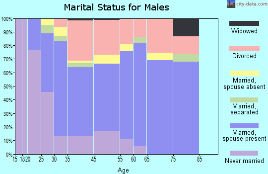 Virginia Gardens marital status for males