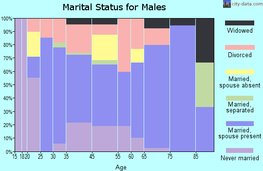 Blue Ridge marital status for males