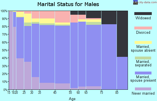 Hinesville marital status for males