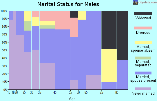 Lake City marital status for males