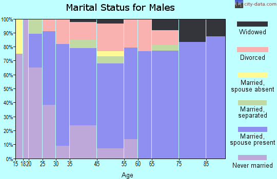 Town Creek marital status for males