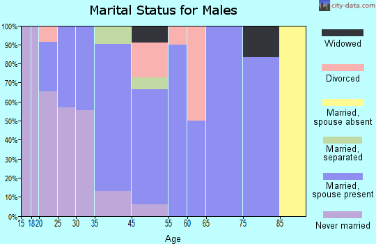 Oak Park marital status for males