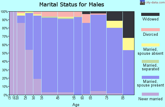 Peachtree City marital status for males
