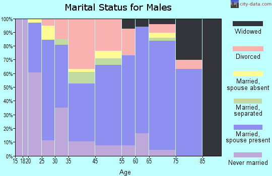 West End-Cobb Town marital status for males