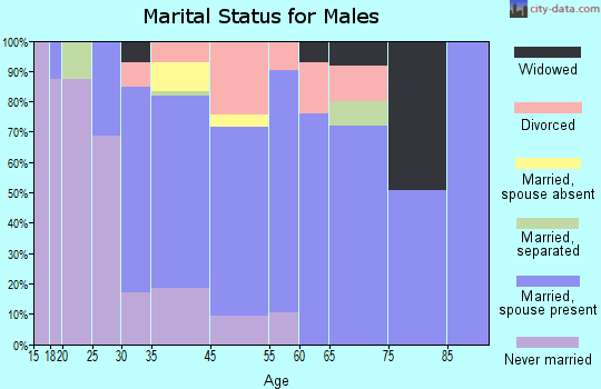Wailua Homesteads marital status for males