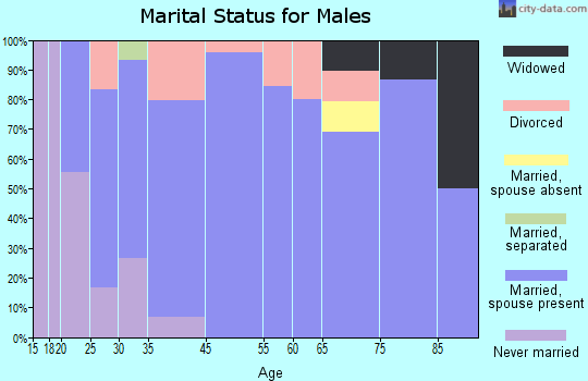 Downey marital status for males