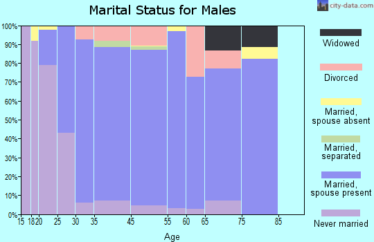 Boulder Hill marital status for males