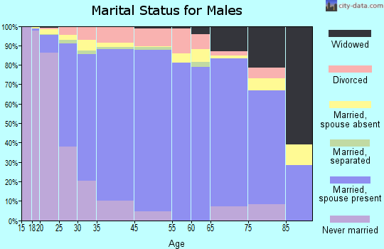 Carol Stream marital status for males