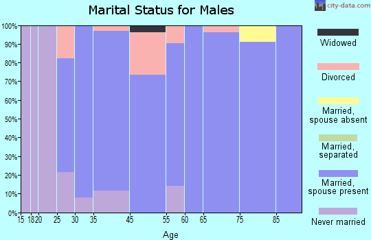 Cedarville marital status for males