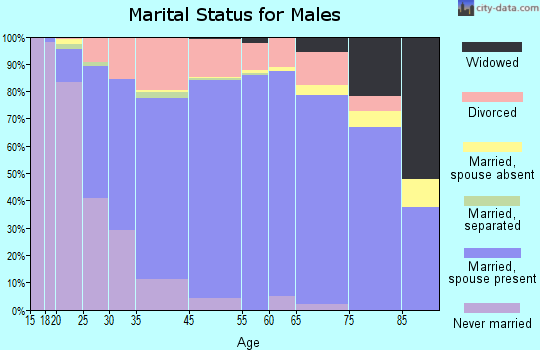 East Peoria marital status for males