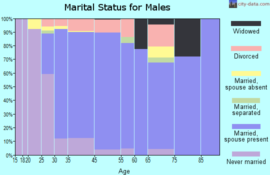 Gages Lake marital status for males