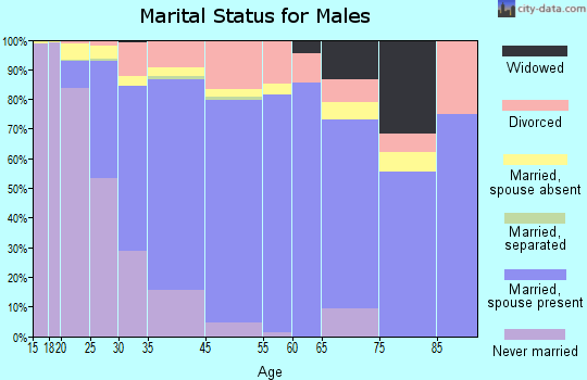 Glendale Heights marital status for males