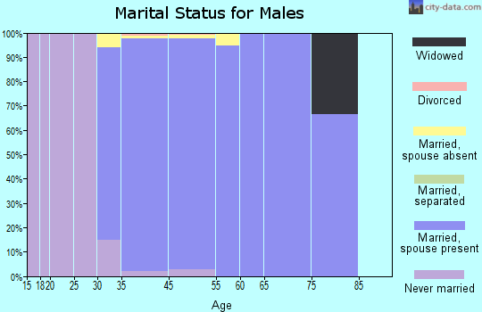 Hawthorn Woods marital status for males