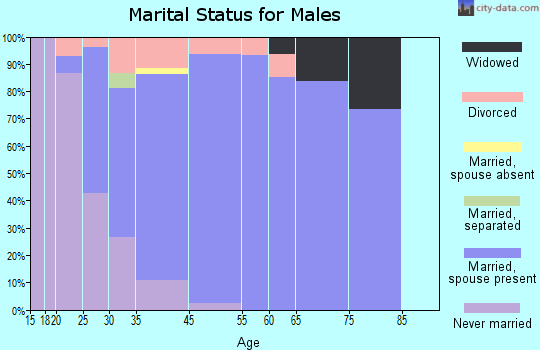 Marquette Heights marital status for males