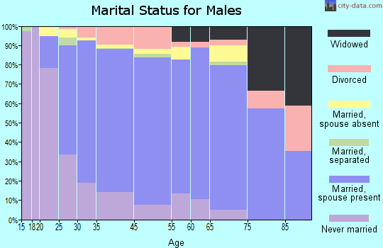 North Aurora marital status for males